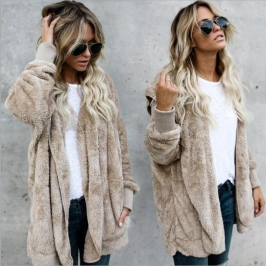 Cozy Fleece Hooded Cardigan