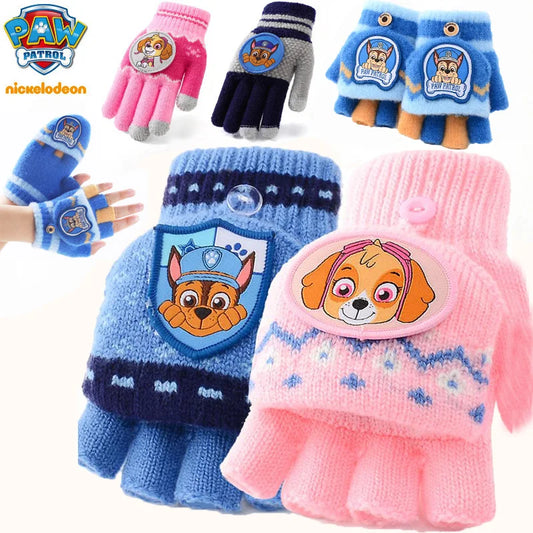 Animation winter mitten gloves. Paw patrol, Cinderella