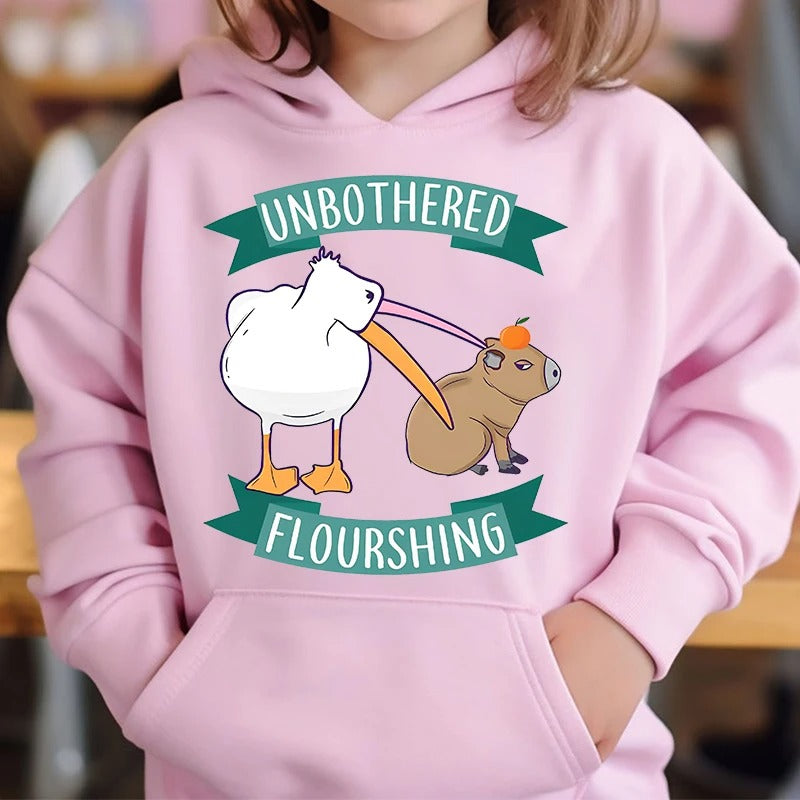 Capybara Boba Cute Hoodie for Kids